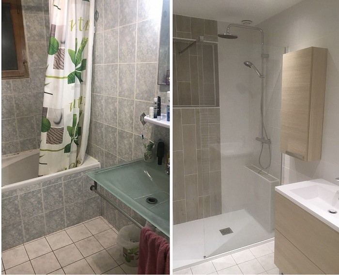Remplacement d’une baignoire par une douche Création d’une salle de bain