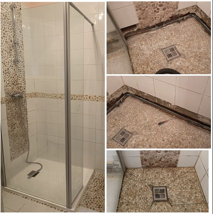 Réfection d’un receveur de douche suite à un dégât des eaux